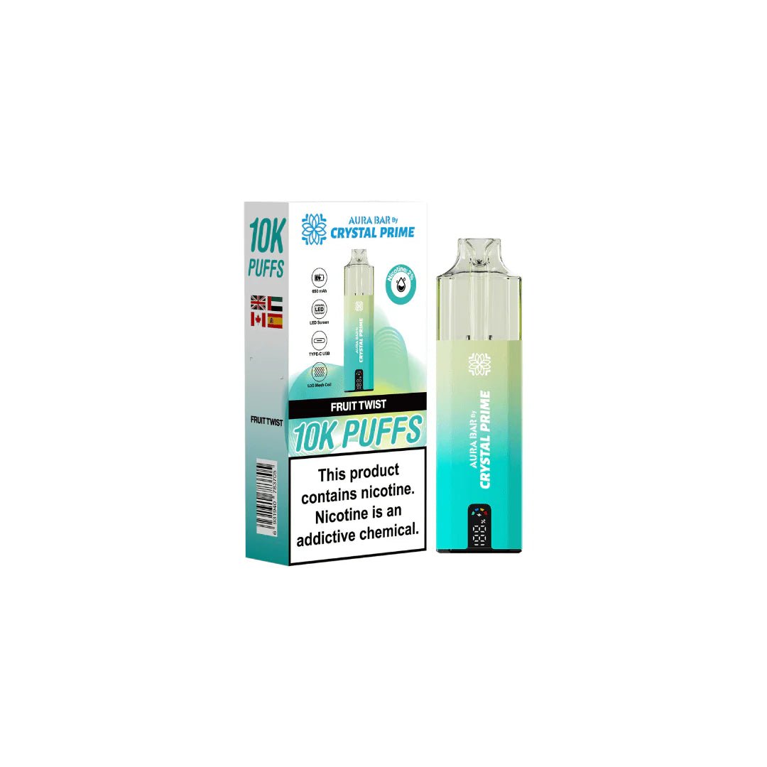 Aura Bar 10k Puff Disposable Vape By Crystal Prime - Loco Vape UK