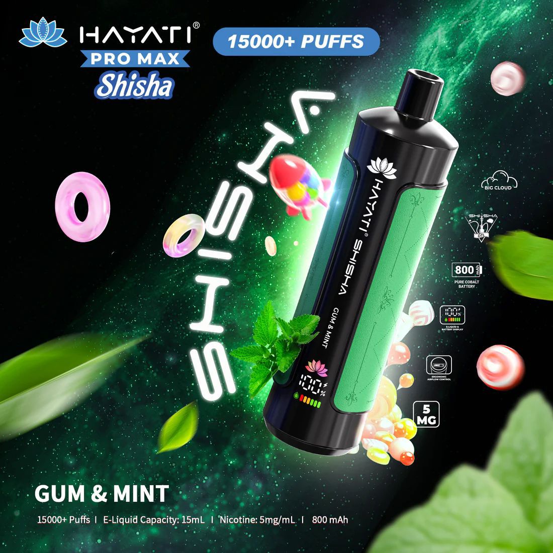 Hayati Pro Max Shisha 15000+ Puffs Disposable Vape - Loco Vape UK