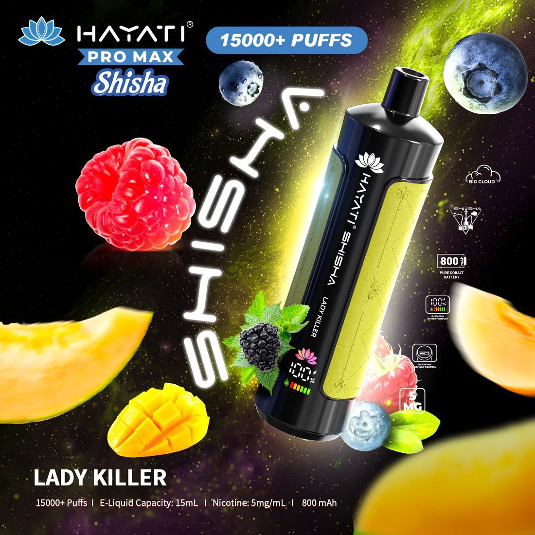 Hayati Pro Max Shisha 15000+ Puffs Disposable Vape - Loco Vape UK