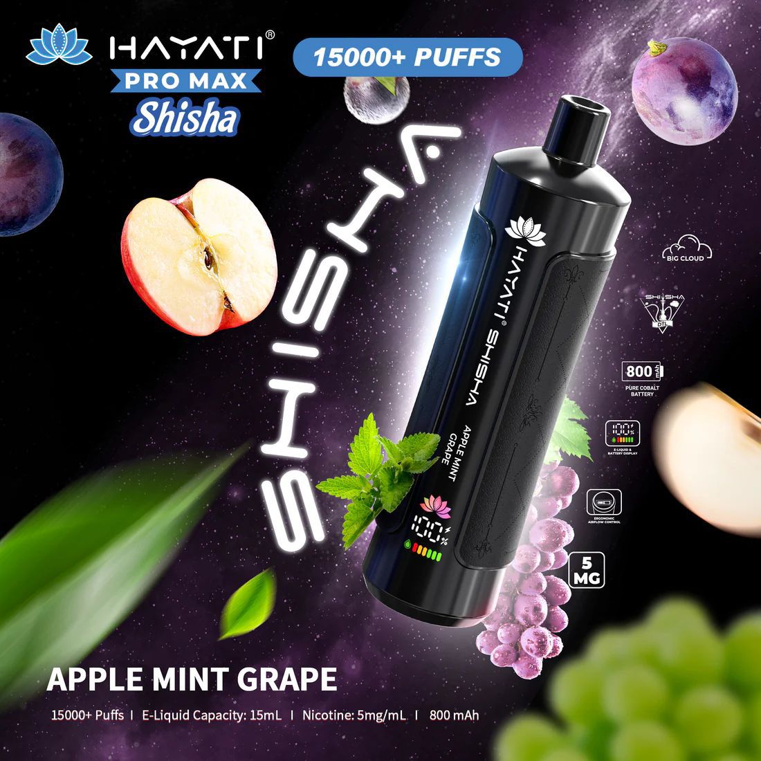 Hayati Pro Max Shisha 15000+ Puffs Disposable Vape - Loco Vape UK