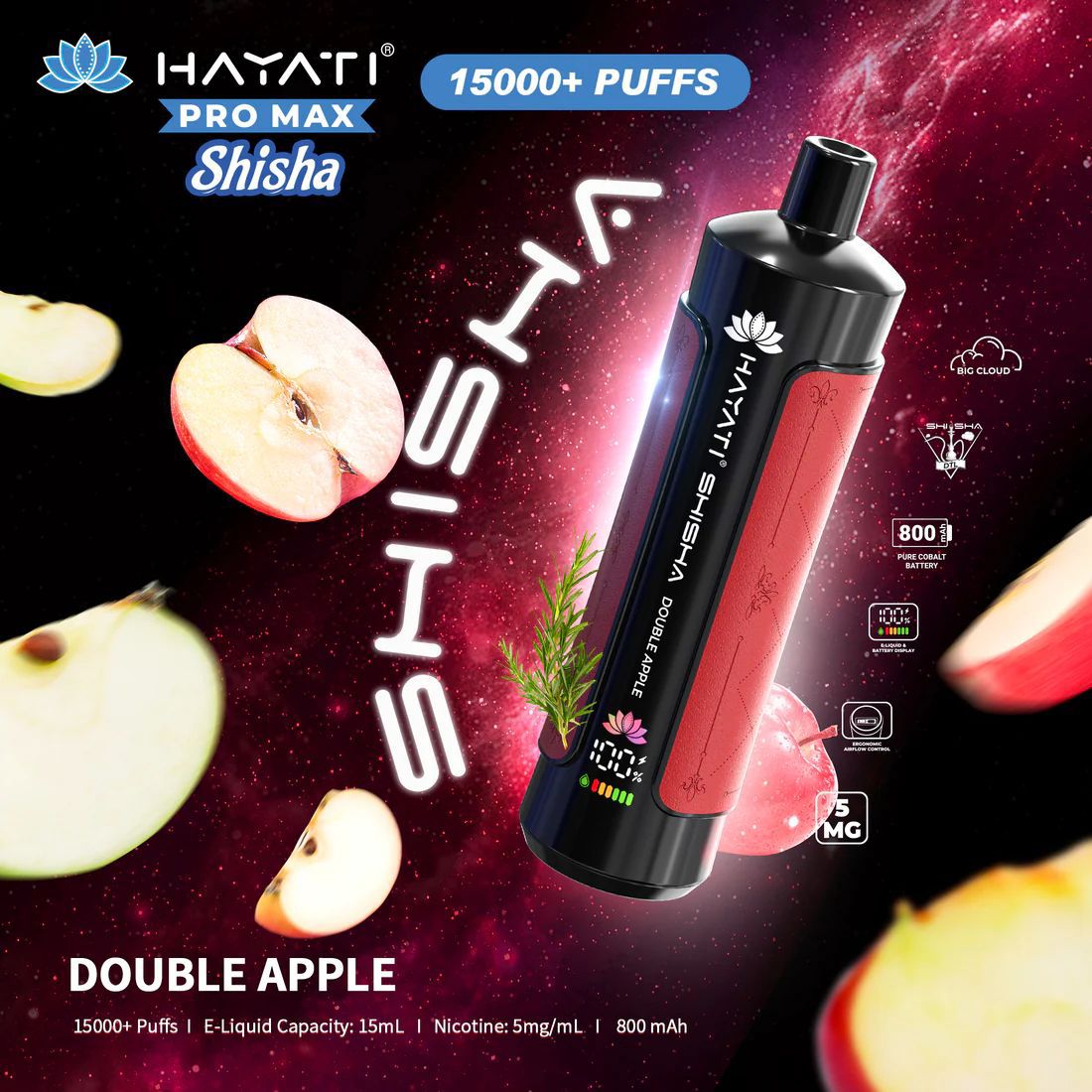 Hayati Pro Max Shisha 15000+ Puffs Disposable Vape - Loco Vape UK