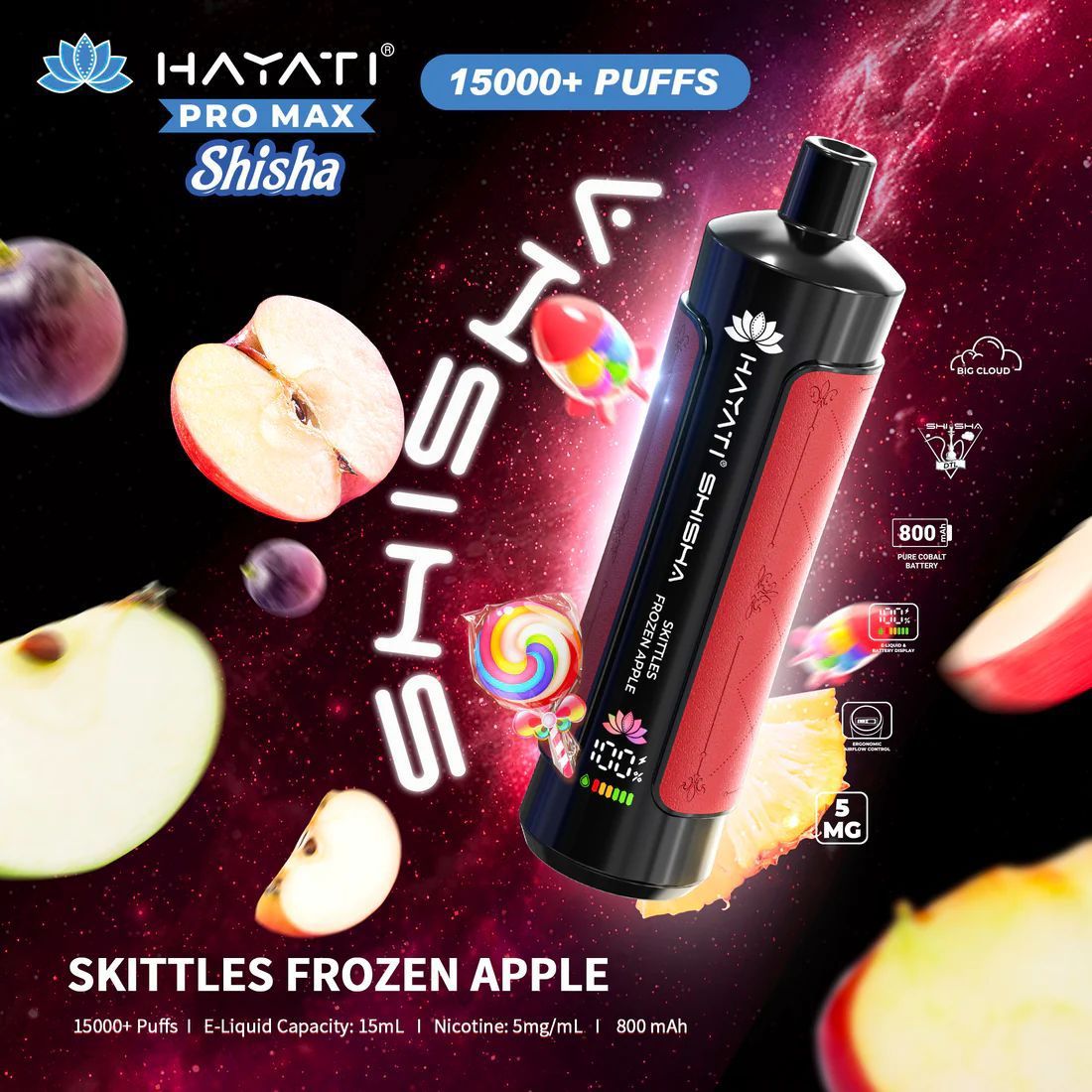 Hayati Pro Max Shisha 15000+ Puffs Disposable Vape - Loco Vape UK