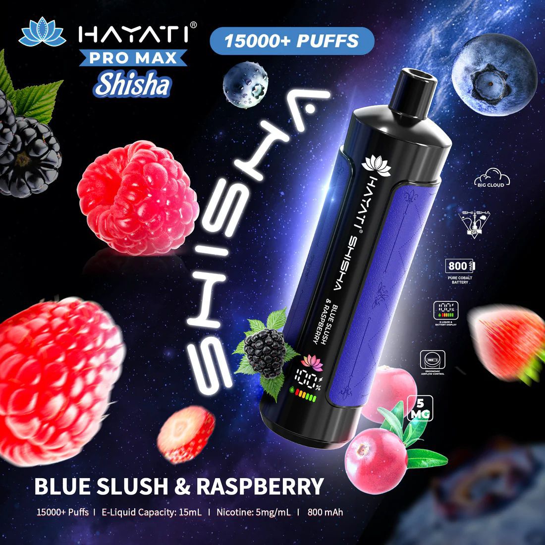 Hayati Pro Max Shisha 15000+ Puffs Disposable Vape - Loco Vape UK