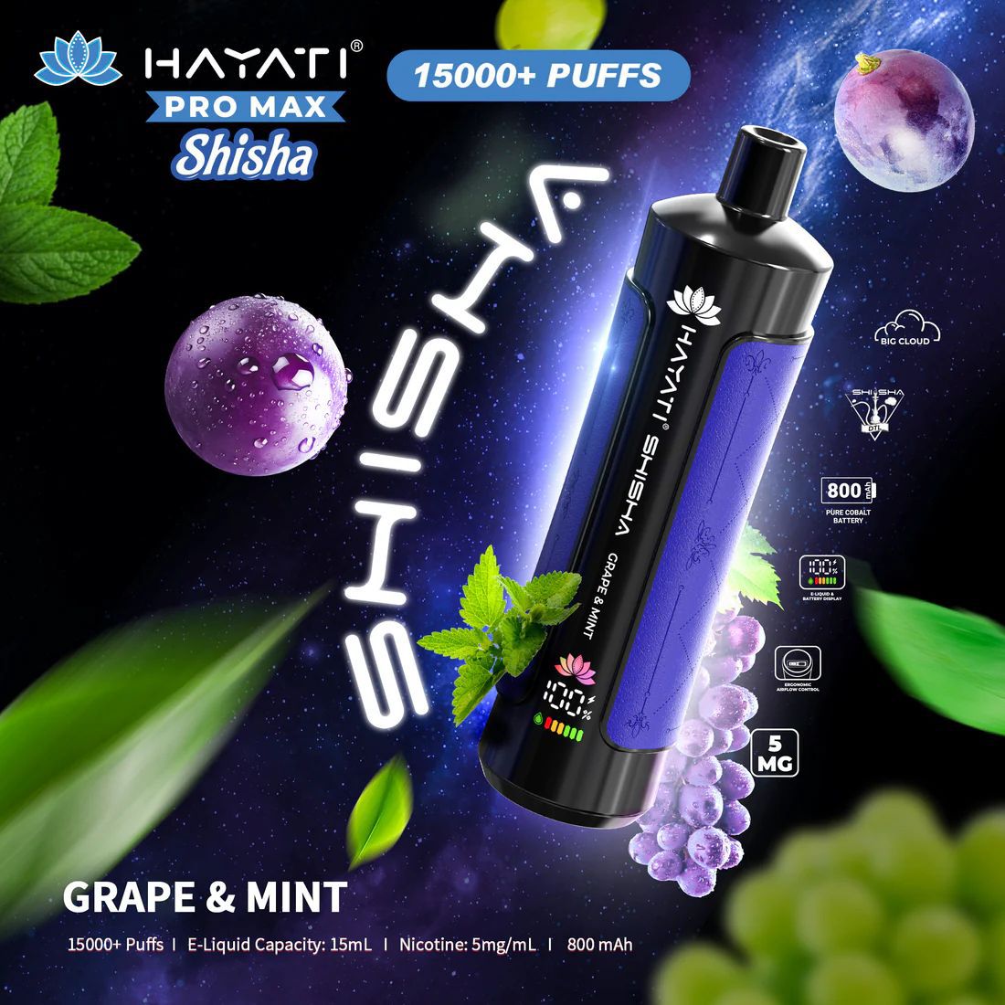 Hayati Pro Max Shisha 15000+ Puffs Disposable Vape - Loco Vape UK