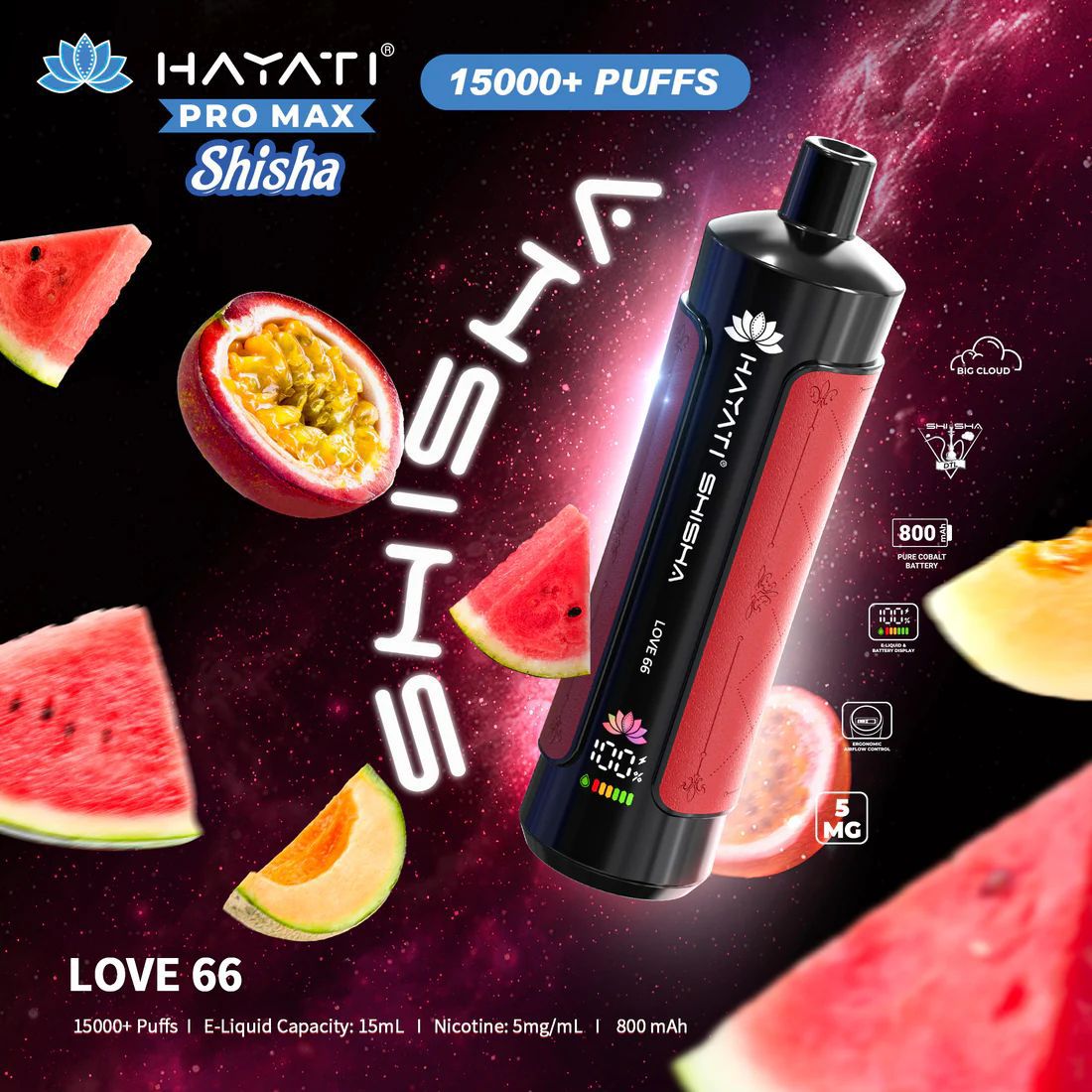 Hayati Pro Max Shisha 15000+ Puffs Disposable Vape - Loco Vape UK