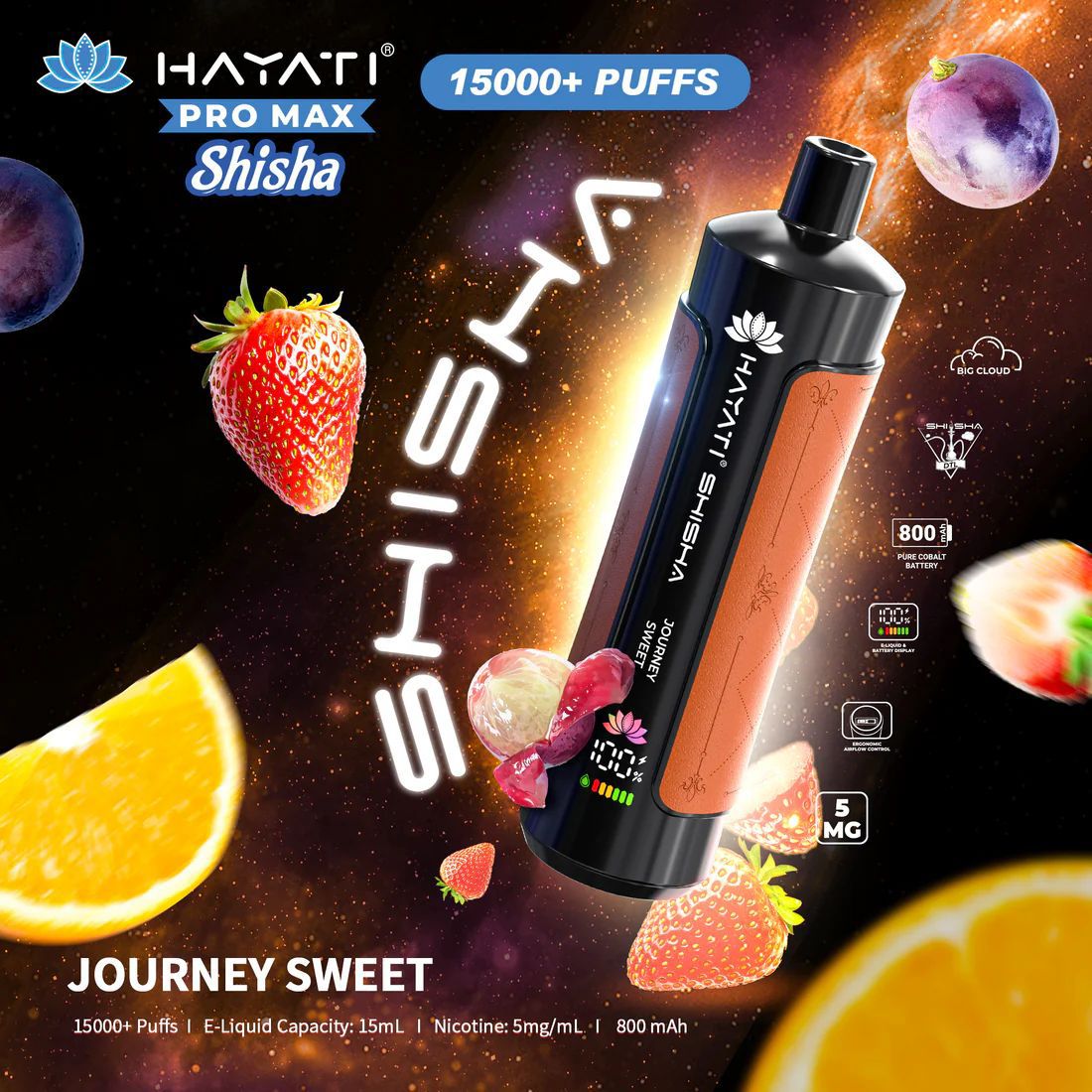 Hayati Pro Max Shisha 15000+ Puffs Disposable Vape - Loco Vape UK