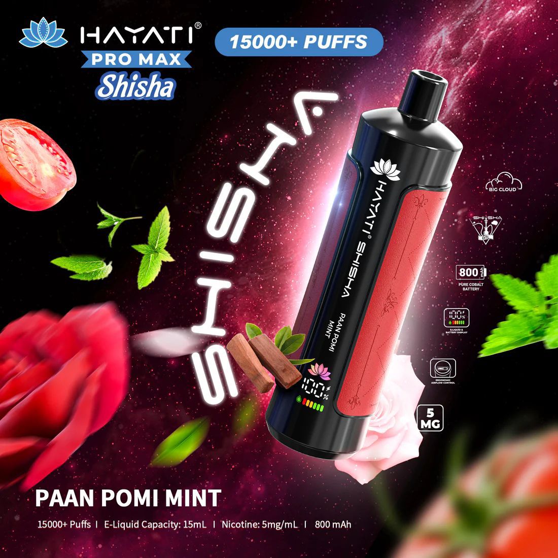 Hayati Pro Max Shisha 15000+ Puffs Disposable Vape - Loco Vape UK