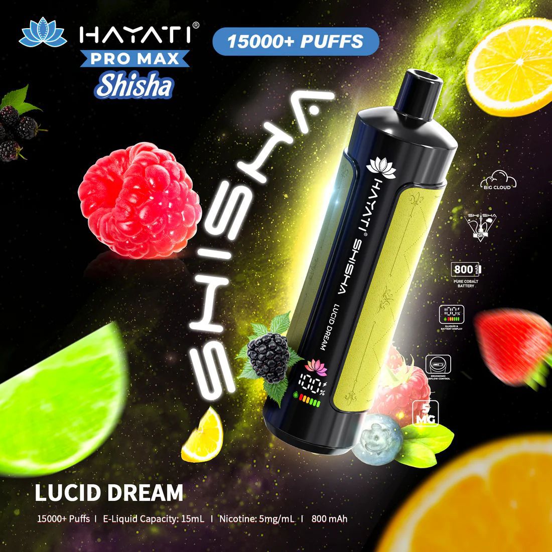 Hayati Pro Max Shisha 15000+ Puffs Disposable Vape - Loco Vape UK