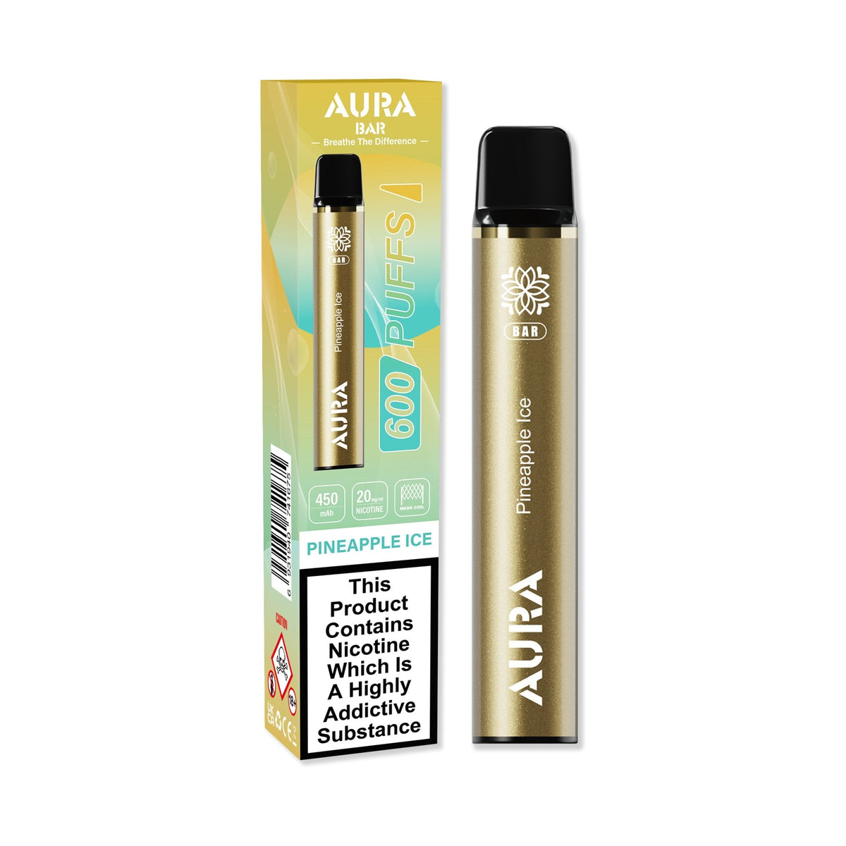 Aura Bar 600 Puffs Disposbale Vape By Crystal Prime - Pack of 10 - Loco Vape UK