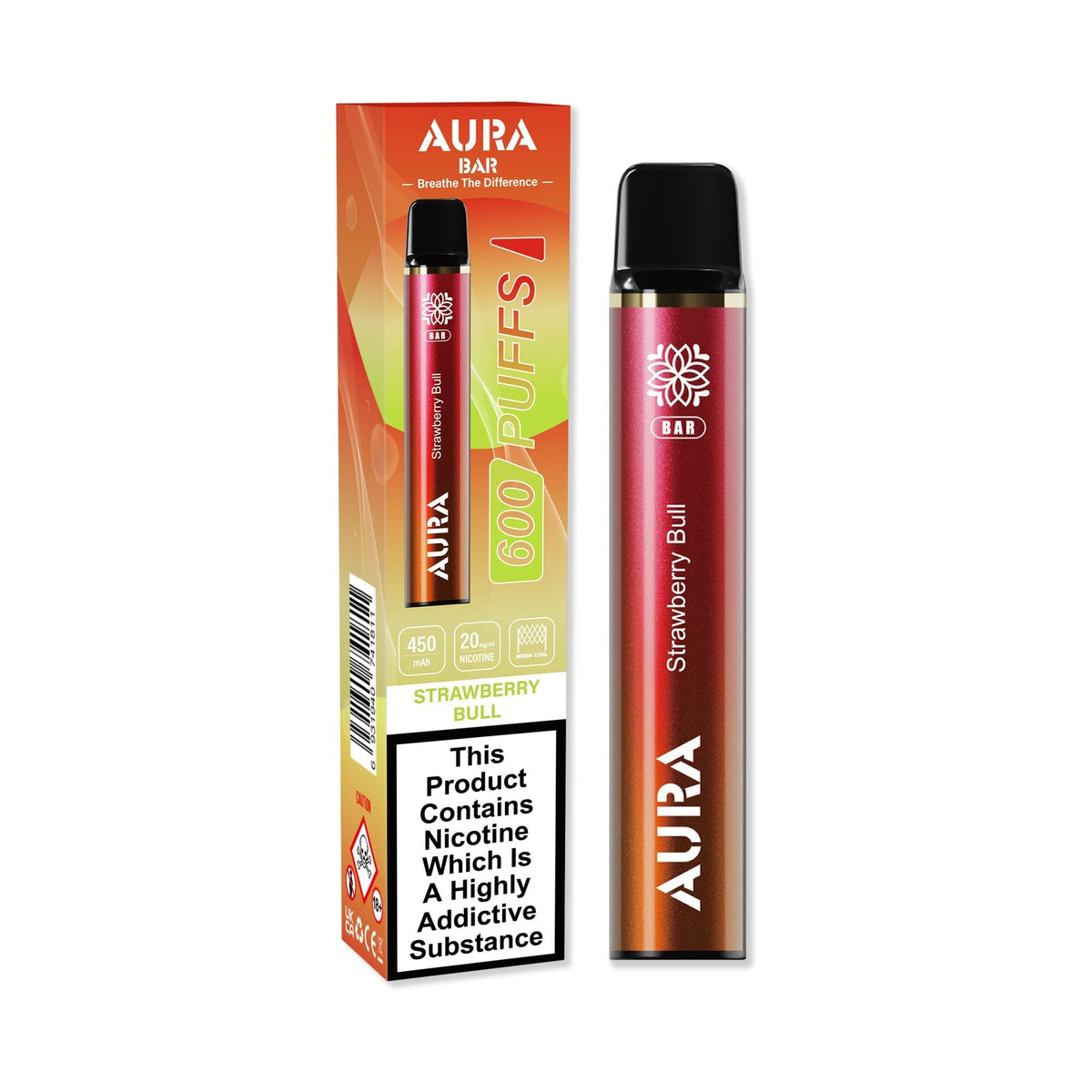 Aura Bar 600 Puffs Disposbale Vape By Crystal Prime - Pack of 10 - Loco Vape UK