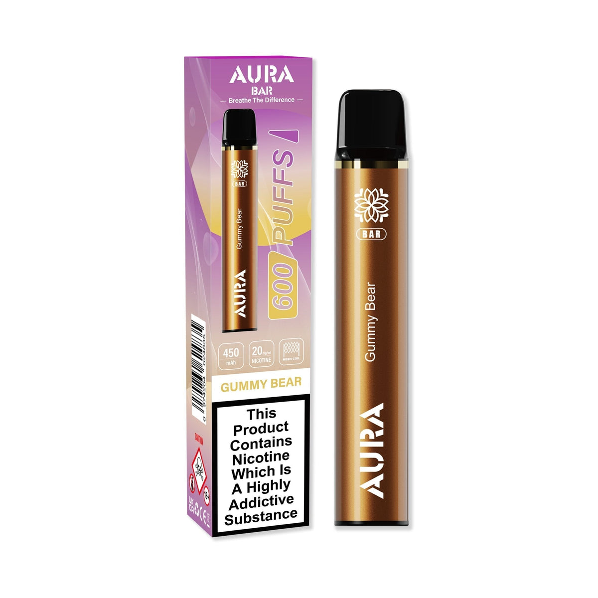 Aura Bar 600 Puffs Disposbale Vape By Crystal Prime - Pack of 10 - Loco Vape UK