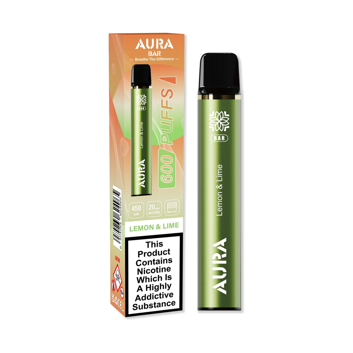 Aura Bar 600 Puffs Disposbale Vape By Crystal Prime - Pack of 10 - Loco Vape UK