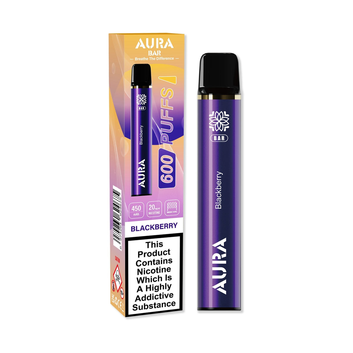 Aura Bar 600 Puffs Disposbale Vape By Crystal Prime - Pack of 10 - Loco Vape UK