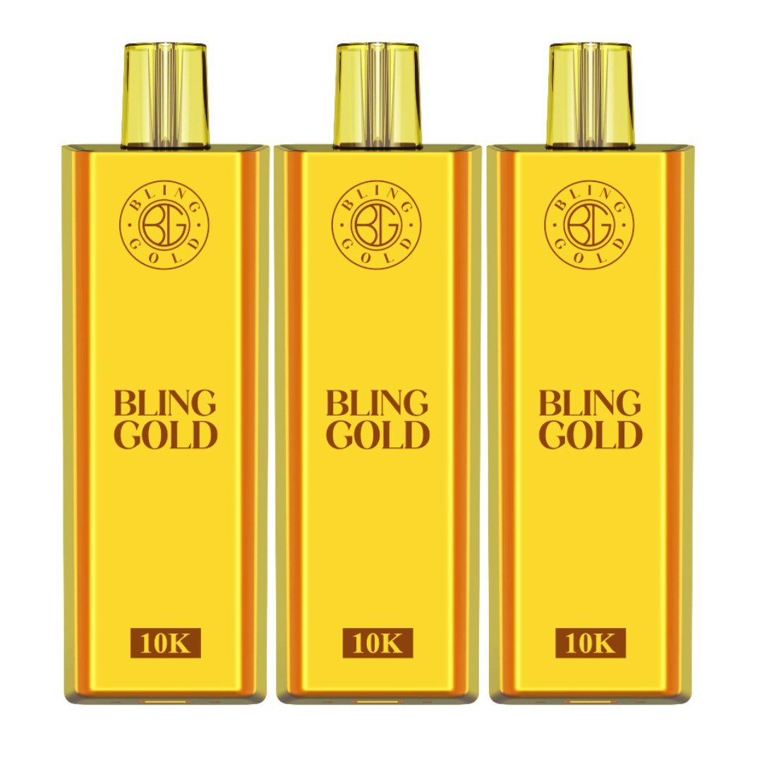 Bling Gold 10000 Disposable Vape Puff Pod Bar Pack of 10 - Loco Vape UK