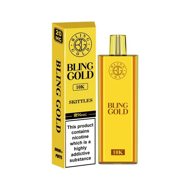 Bling Gold 10000 Disposable Vape Puff Pod Bar Pack of 10 - Loco Vape UK